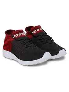 FOOTOX BE YOUR LABEL Men's Running Shoes | Casual Shoes | Sport Shoes| Walking Shoes |MSS-03 Black-Red 09