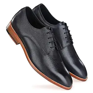 Muntjac Black Genuine Leather Lace up Formal Office Shoes for Men-08