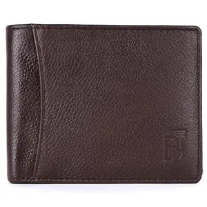 Breaking Threads Genuine Leather Tri -Fold Wallet for Men Brown | 3 Transparent Id Window | 9 Card Slots | RFID Card Holder