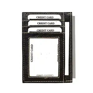 MATSS Black Artificial Leather Slim Card Holder||Credit/Debit Card Holder||Card Case for Unisex