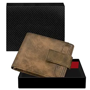 Red-Rubby Lorem Brown Removable Card Holder Bi-Fold Faux Leather 7 ATM Card Slots Wallet for Men WL23-C