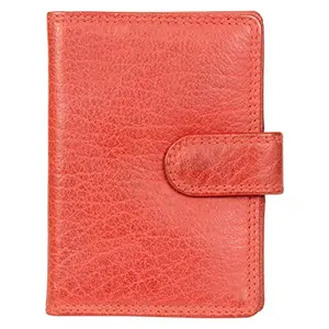 Leatherman Fashion LMN Genuine Leather red Unisex Card Holder with (2 Slots)