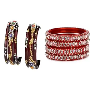 Somil Elegant Combo Bangles For Women & Girls | Stylish Bangles Set For Everyday & Functions, Pack Of 10, Maroon, Red -B532