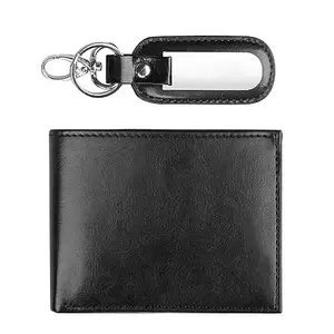 The Wallet Store Leather Wallet & Keychain Gift Set for Men | Premium Leather | Best Gift Set for Boyfriend, Brother, Husband, Father, Etc (Black)