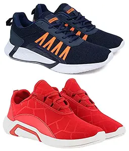 Cogs Combo Pack of 2 Multicolor Casual Sports Running Shoes for Men's 8 UK (Combo-(2)-181-104)