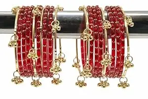 Kashmiri Bangles Bracelet Chudia Set of 18 for Women Bridal Marriage Bride Traditional Wedding Jewelry Indian Ethnic Party Ladies Fashion Bangle Chudia Set Handmade Stylish Bridal Chooda