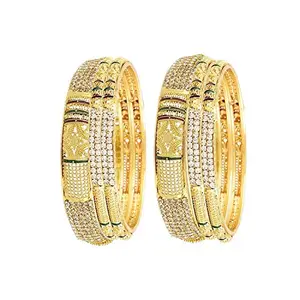 YouBella Traditional Jewellery Antique Style Bangles for Women and Girls - Set of 6 Bangles (2.8)