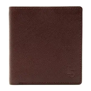 LOUIS STITCH Men's Rosewood Italian Saffiano Leather Wallet RFID Blocking Slim Card Holder Multiple Slots Handcrafted Premium Wallets for Men Boys (Goel) (LSWL-SF-DC-RW)