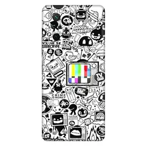 GADGET GEAR Gadget Gear Vinyl Skin Back Sticker Customised TV Doodle (6) Mobile Skin (Not a Cover) Compatible with Xiaomi Redmi Note 10 Pro Max (Only Back Panel Coverage)