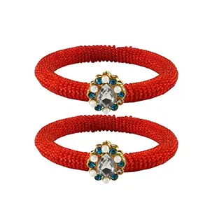 MAYA FASHION Red Stone Brass Bangle With Very Extra Large Size Elegant Extra Large Size Bangle | Perfect Fit for Plus Size banglesTrendy and Comfortable Fit for woman and girls | (Sku-ban2126)