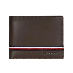 Tommy Hilfiger Men RFID Protected Basco Passcase Wallet - Brown, No. of Card Slot: 12