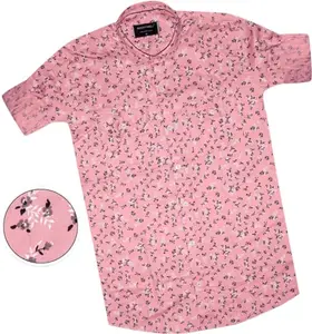 Men Solid Casual Multicolor Shirt () Shopsy Floral Pink-M
