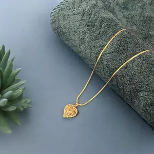 trendy and traditional pendant locket with gold-plated chain