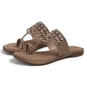 NV Style Women's and Girls Synthetic Flat Slipper | Lightweight Comfortable Soft Sole TPR Slip-On Casual Sandals Footwear for Office Casual