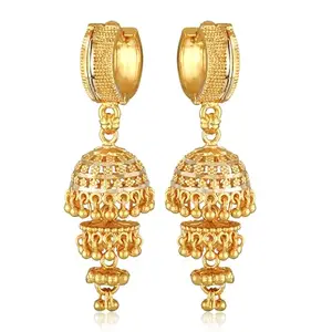 VFJ VIGHNAHARTA FASHION JEWELLERY Vighnaharta Shimmering Bejeweled Clip On Jhumki Earring for Women and Girls[VFJ2672ERG]
