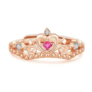 MYKI Gorgeous Pink Diamond Ring For Women & Girls