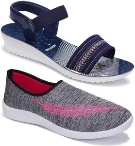 BERSACHE Extra Soft Classic Casual Slides for Women with Regular wear | Ultra Soft & Flexibility Technology | Combo(AP)(PP)-1930-1543 Multicolor