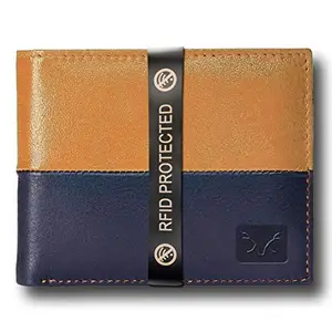 Al Fascino wallet for men Tan Blue Wallet mens wallets bifold leather With rfid wallet for men wallets for men slim Multicolour men's wallets