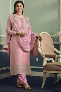 ASISA Pink Viscose Embroidered Party Wear Salwar Kameez(61985)