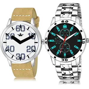 NIKOLA Diwali Analog Brown and Silver Color Dial Men Watch - BL46.62-(63-S-19) (Pack of 2)