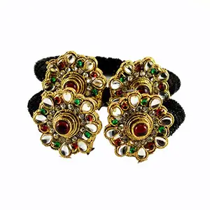 MAYA FASHION Black Stone Acrylic-Brass Bangle With Very Extra Large Size Elegant Extra Large Size Bangle | Perfect Fit for Plus Size banglesTrendy and Comfortable Fit for woman and girls | (Sku-ban1316)