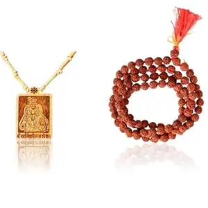 KAMADA CREATIONS Kamada Combination of Shri Bihari jipendant tulsi mala and exquisite rudrakhsa 108 manka(bead) mala,Spritual Pendant Necklace for Women and Men