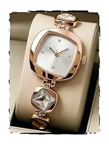Visit the styledose Store styledose Luxury Dial in Square case with Ston Studded brecelet Strap Quartz Analogue Wrist Watches for Women's & Girls&Miss&Ladies