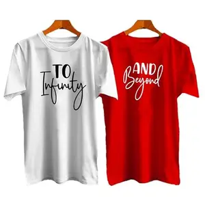 Generic Saltine Regular Fit T-Shirt for Men & Women/Couples, Husband and Wife, Girlfriend and Boyfriend T-Shirt, Honeymoon T-Shirt(Set of 2, Luv_033-MXL_FS) Red