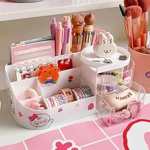 Multi-Functional Plastic Vanity Storage Box – Organizer for Makeup, Toiletries & Desk Essentials