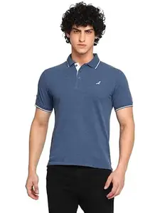 AMERICAN CREW CottonPoly Solid Polo T-Shirt with No.3 Applique for Men (AC284)