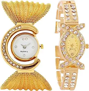 Varni Retail Designer Analog Golden Women's Watch - Combo
