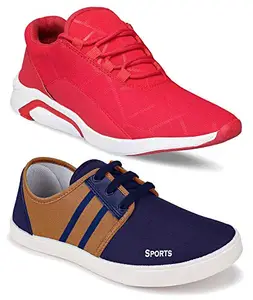 Axter Multicolor Men's Casual Sports Running Shoes 6 UK (Set of 2 Pair) (2)-1243-5014