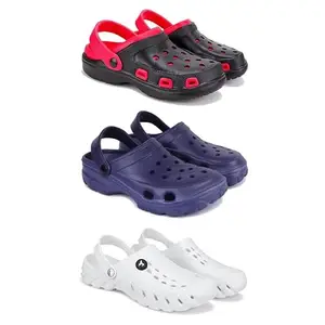 DRACKFOOT-Lightweight Classic Clogs || Sandals with Slider Adjustable Back Strap for Men-Combo(3)_G-3017-3121-3145-7 White