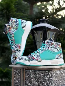 WOAKERS Rama Ram Enterprises Men's Synthetic Leather Comfortable and Stylish Casual Shoes (Blue, 9) (PRINT-554)