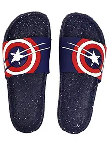 AADI Men's Blue Synthetic Leather Daily Use Casual Sliders/Flip Flop & Slippers