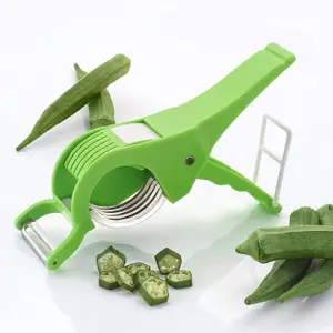 Plastic 2 in 1 Vegetable & Fruit Multi Cutter & Peeler Veg Cutter Sharp Stainless Steel 5 Blade Vegetable Cutter