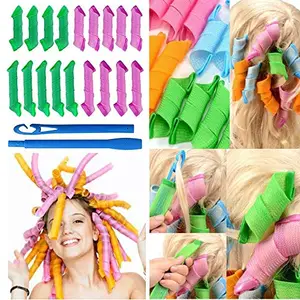Majik Combo Of Flower Hair Clips Accessories For Women And Hair Styling Rollers For Home And Salon Use, Multicolour, 40 Gram, Pack Of 1 (18 Pcs Roller)