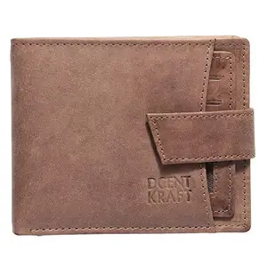 DCENT KRAFT Brown Genuine Leather RFID Blocked Premium Wallet for Men's (8 Card Slot, 2 ID Window)