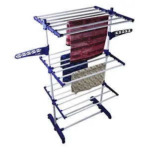 BRANCO Mild Steel and Co-Polymer Cloth Dryer Stand Drying Rack for Home and Balcony - Jumbo (Orange)