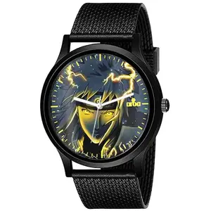AROA Watch New Watch for Minato Namikaze from Naruto Model : 1182 Black Metal Type Analog Black Strap Watch Black Dial for Men Stylish Watch for Boys-