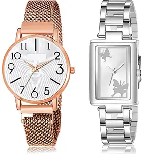 NEUTRON Present Analog White and Silver Color Dial Women Watch - GW60-GM212 (Pack of 2)