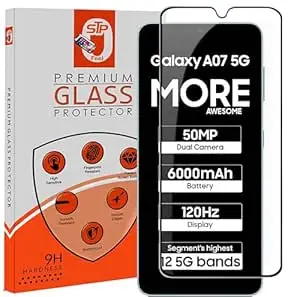STP FEEL Premium Tempered Glass Screen Protector Guard Compatible For Samsung Galaxy A07 5G / Galaxy A07 4G (6.7 Inch, Pack of 1) | Edge to Edge Coverage With Easy to installation kit for Smartphone