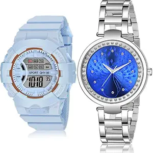 NEUTRON Diwali Digital and Analog White and Blue Color Dial Women Watch - DG34-GM210 (Pack of 2)