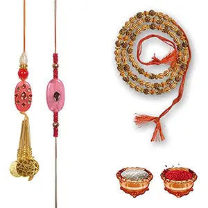 Manonita Rakhi Gift for Brother, bhaiya bhabhi, Gift Set (Rakshabandhan Mug, Roli,Chawal) BW-BU