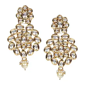 VOYLLA Kundan Gold plated Brass Earrings