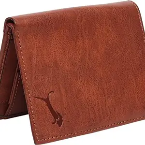 WILD EDGE Genuine Leather Tan Men's Wallet with Thread Detail - Stylish Leather Wallet for Men - Bi-Fold/Two-Fold Wallet for Men (Pack of 1)