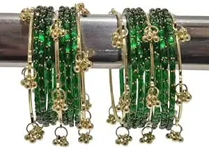 Kashmiri Bangles Bracelet Chudia Set of 18 for Women Bridal Marriage Bride Traditional Wedding Jewelry Indian Ethnic Party Ladies Fashion Bangle Chudia Set Handmade Stylish Bridal Chooda