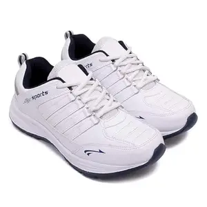 Free Kicks Men's White Sports Running Shoes | Comfortable & Lightweight | Stylish & Anti-Skid | Durable & Everyday Use Shoes for Casual Wear