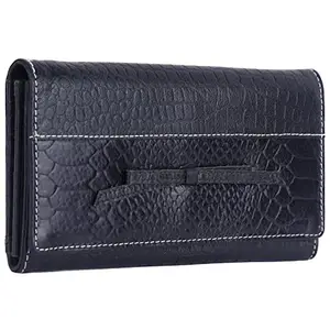 Delfin Genuine Leather | Leather Ladies Wallet (Black)