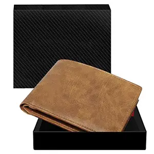 DUQUE Men's EleganceGent Made from Genuine Leather Luxury, Style, and Functionality Combined Wallet (JAC-WL13-Gold)
